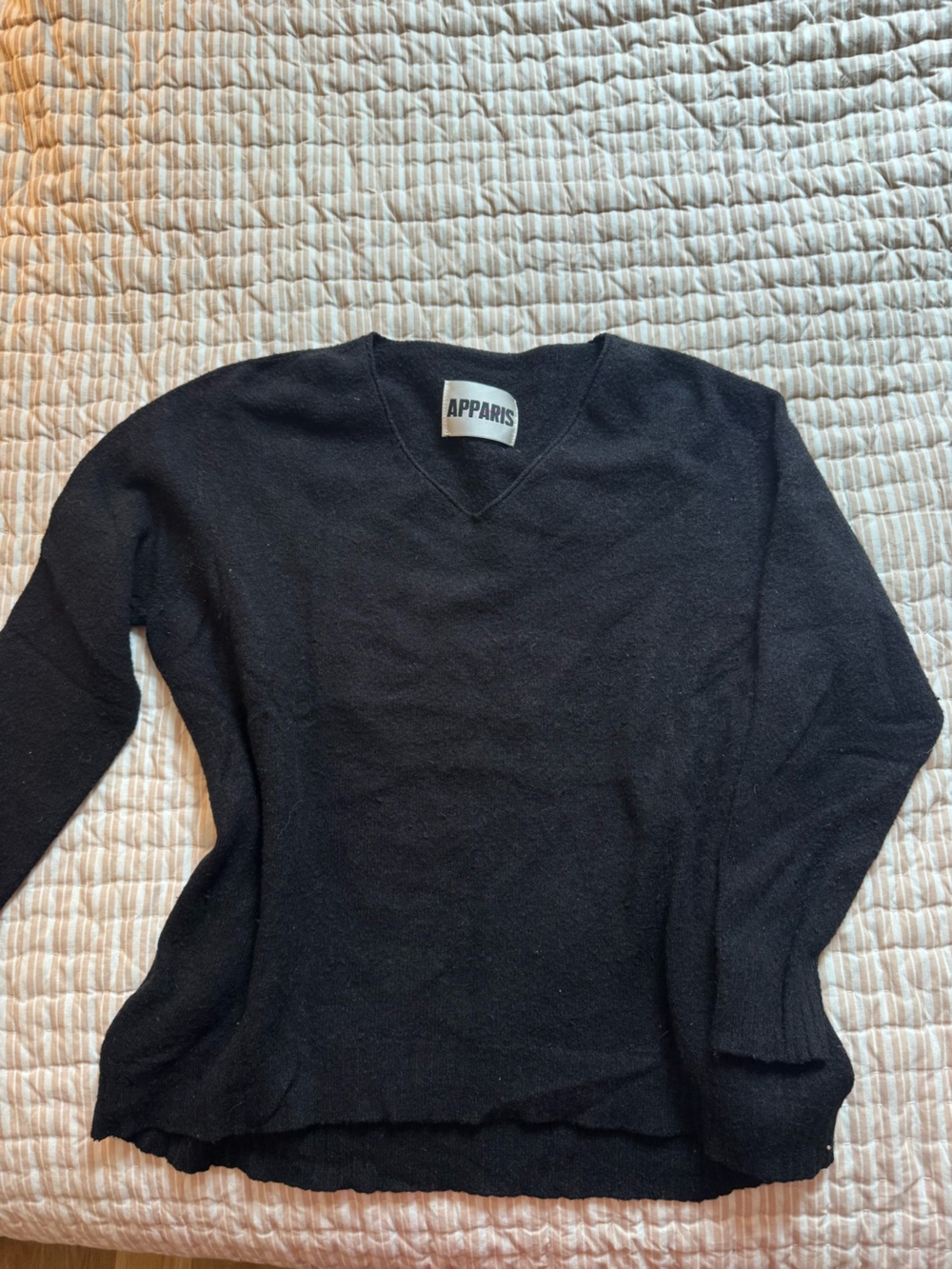 Apparis Black Women's V-Neck Sweater